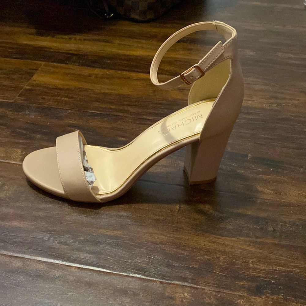 Size 9.5 Michael by Michael Shannon open toe 3” heel.